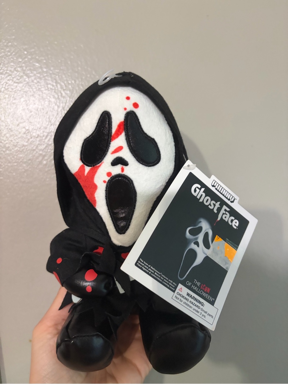 Ghost Face Plush Doll for Kids - Black, White & Red